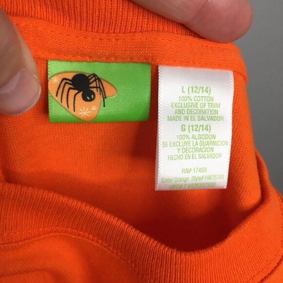 Halloween Top Womens L Orange Black Glitter Black Cat Graphic Fall Pumpkin Shirt - Picture 6 of 11